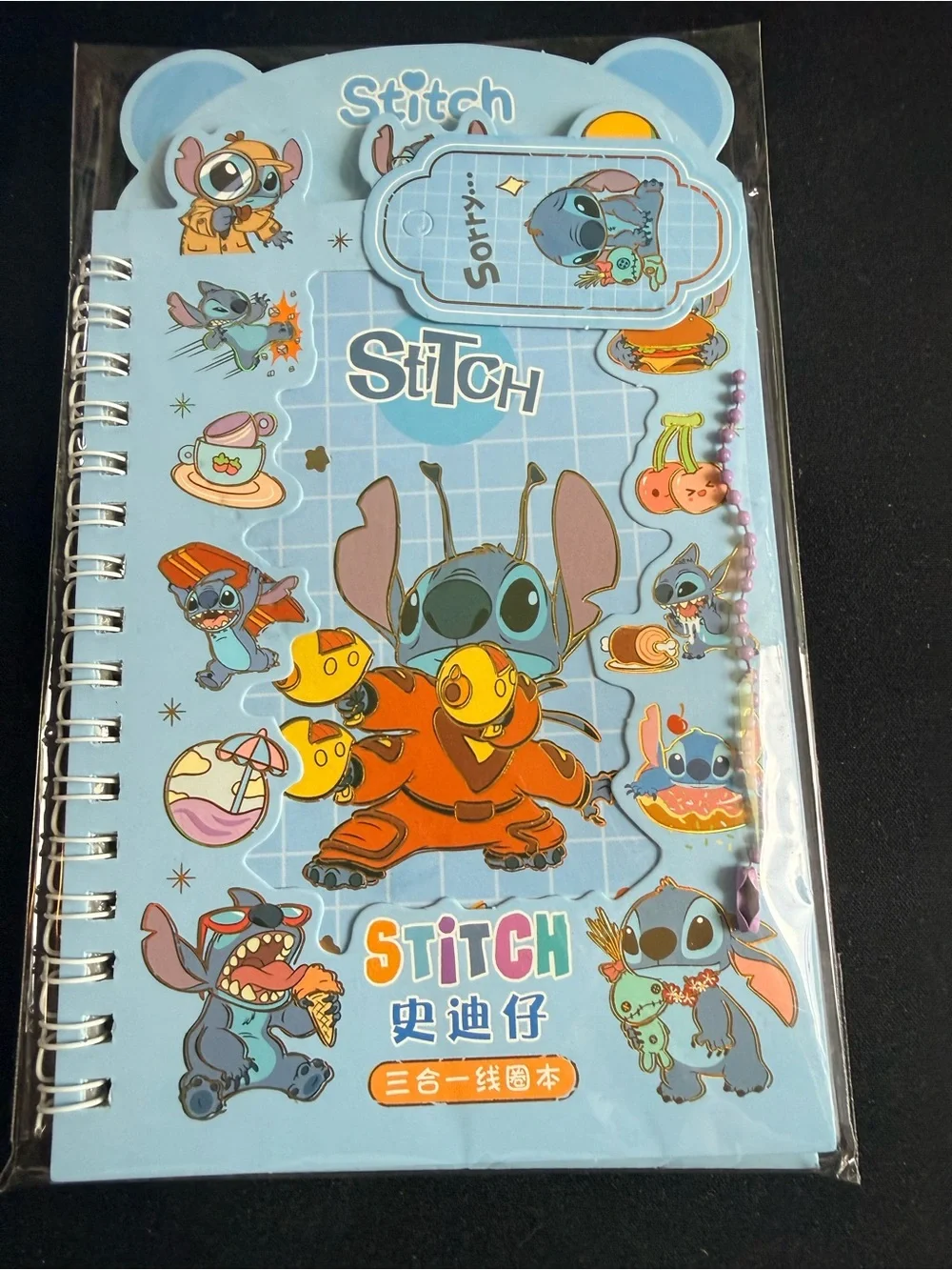 Stitch Spiral-Bound Kids Notebook - Blue & Pink #P7102608
